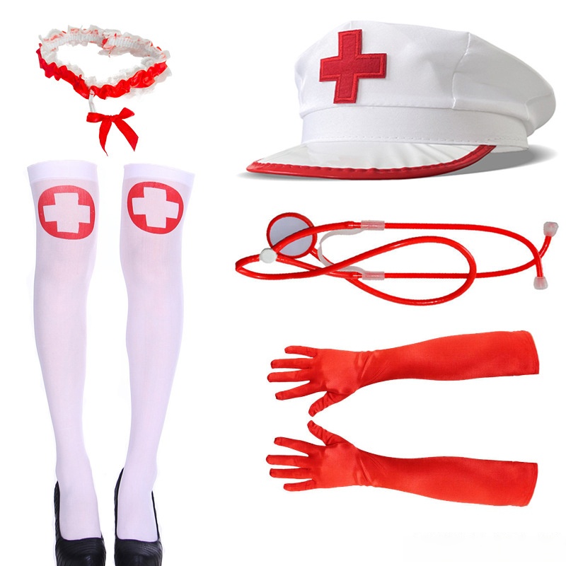 6-Piece Nurse Costume Accessories Set - Complete Kit for Role Play